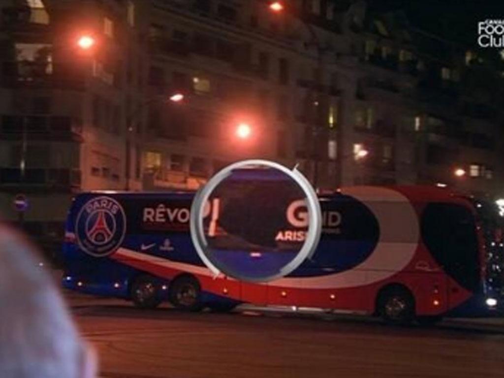 Autocarro do PSG (Twitter/Canal+)