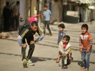 Nader Al-Masri treina nas ruas da Palestina