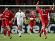 Steven Gerrard na final da Liga dos Campeões de 2005 (Foto Reuters)