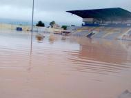 Estádio da Nora inundado