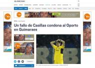 Erro de Casillas visto em Espanha