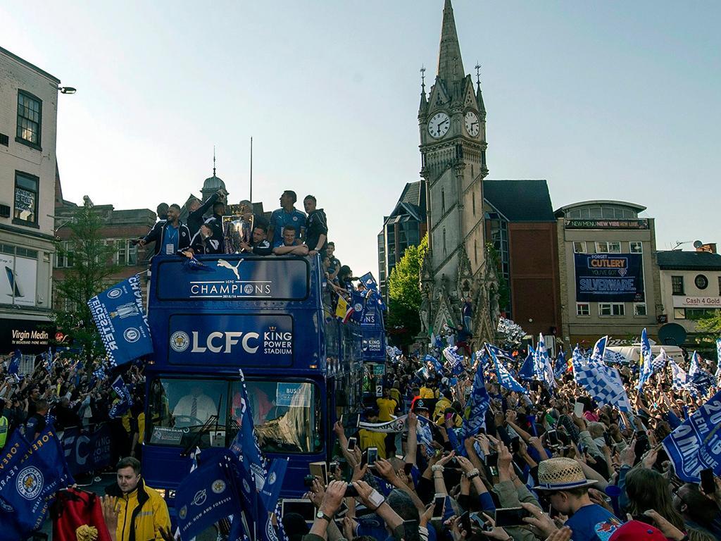 Leicester: a Parada da Vitória (EPA)