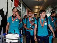 A chegada a casa dos sub-17 portugueses campeões da Europa (LUSA)