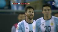Messi marcou o terceiro golo a passe de Gaitán