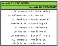 Liga 2016/17: calendário completo