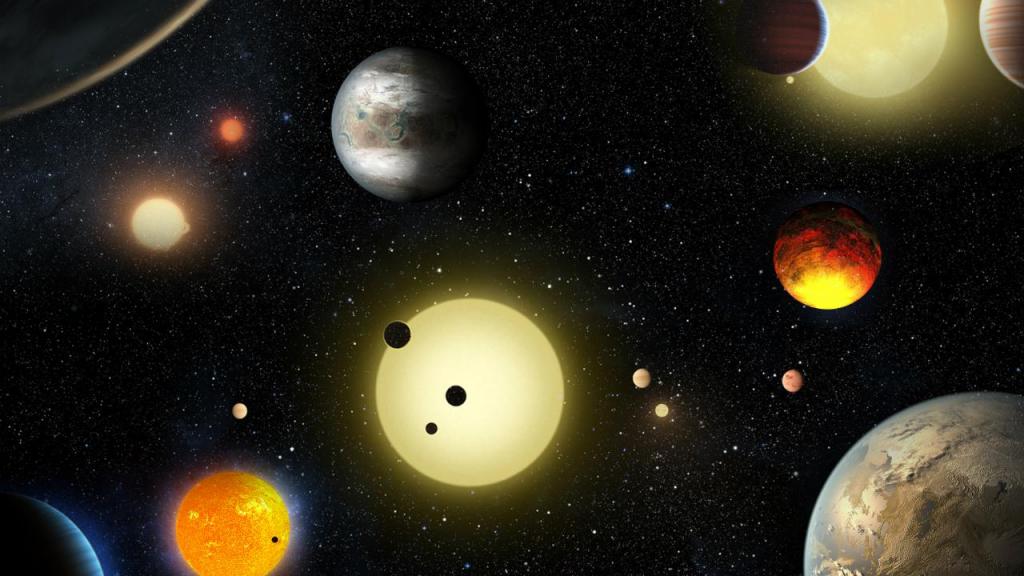 Representação dos planetas descobertos pelo telescópio Kepler, da NASA