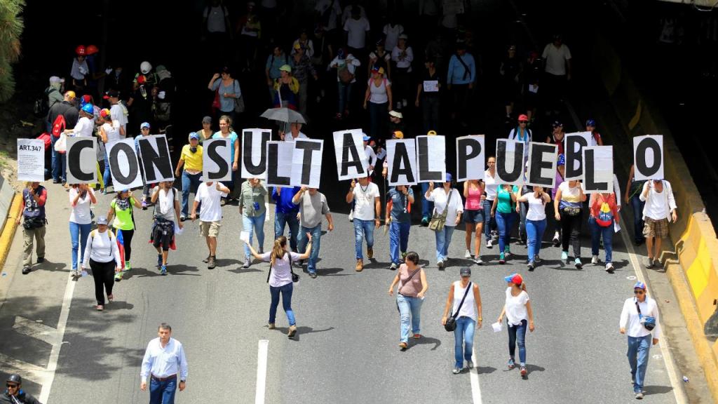 Protesto anti-governo em Caracas