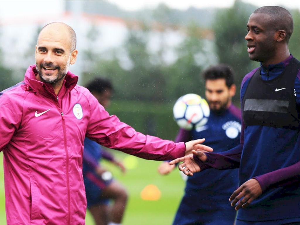 Manchester City - Guardiola e Yaya Touré
