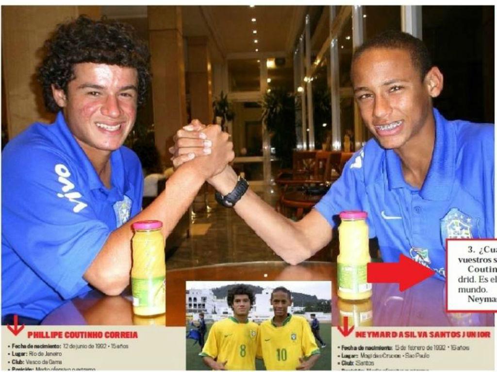 Coutinho e Neymar com deasseis anos