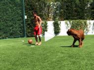 Messi com o cão Hulk