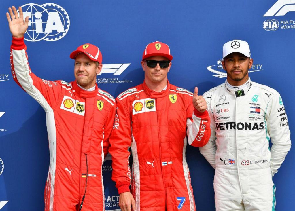 Vettel, Raikkonen e Hamilton - Monza (Lusa)