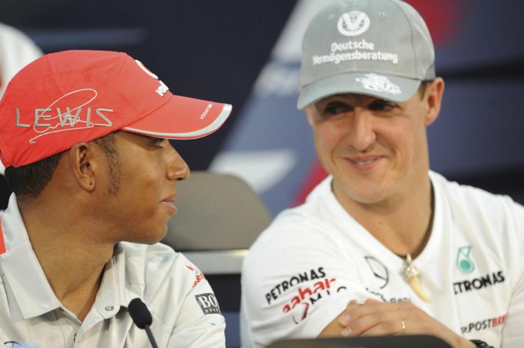 Lewis Hamilton e MIchael Schumacher (Reuters)