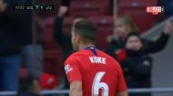 Atl. Madrid festeja golo de Koke, mas VAR anula por falta no meio-campo
