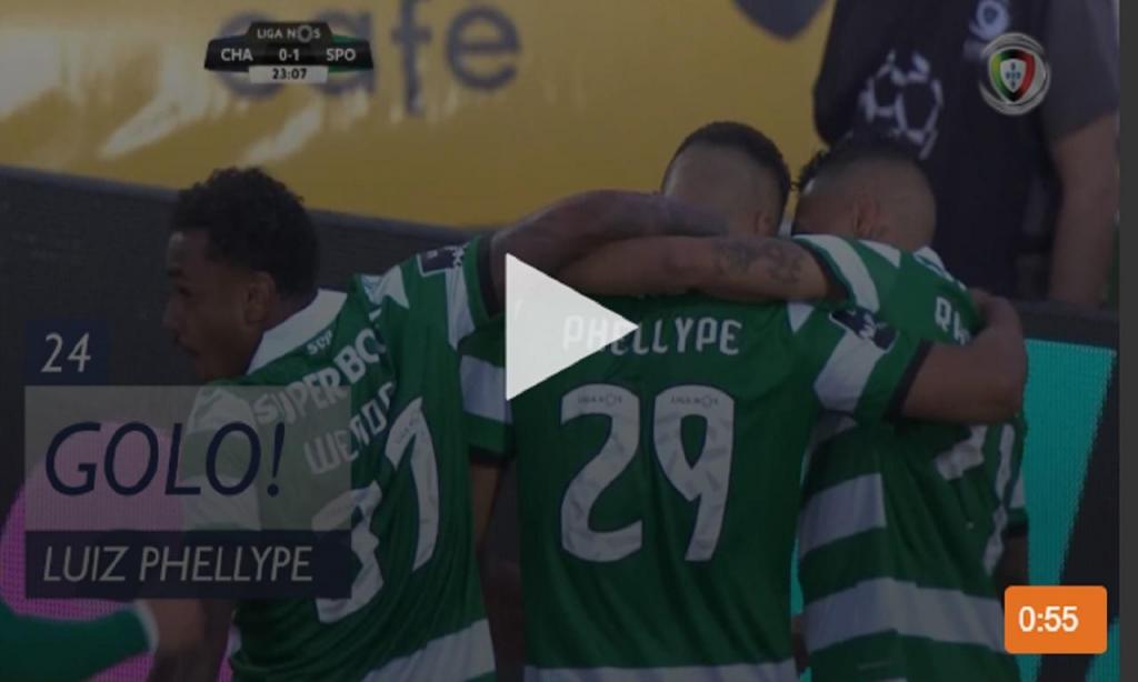 Luiz Phellype estreia-se a marcar pelo Sporting (Vsports)