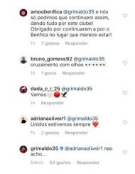 Grimaldo responde aos adeptos do Benfica (Instagram)