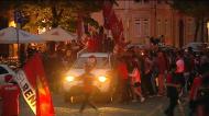 Adeptos benfiquistas festejam em Coimbra
