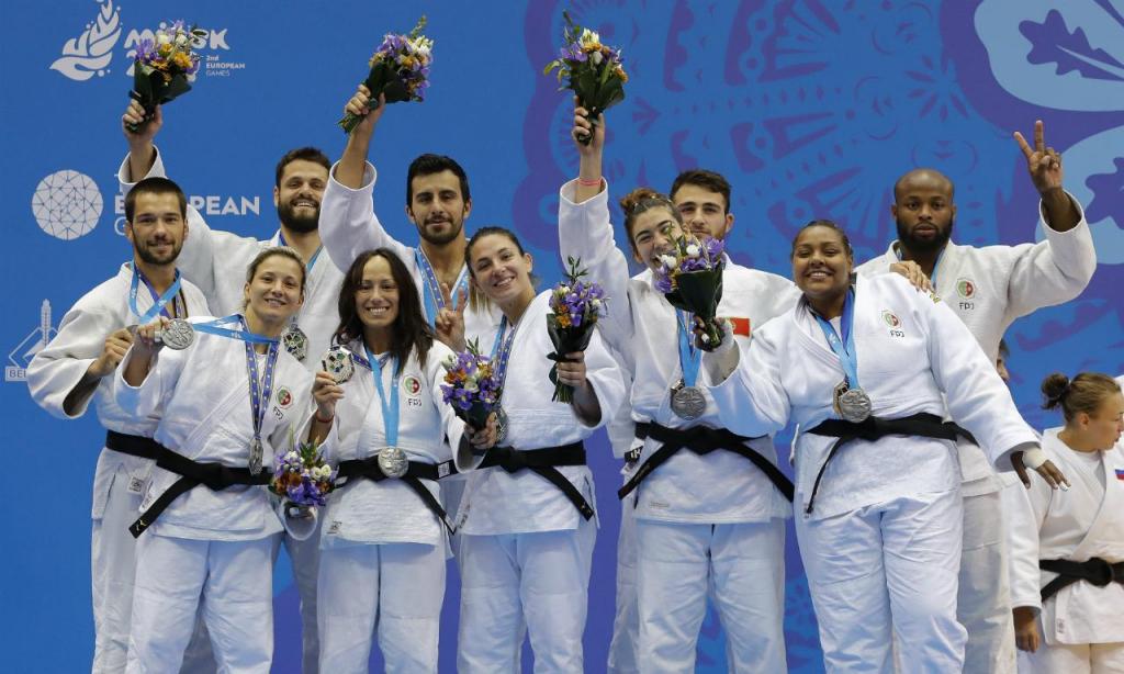 Equipa de judo mista prata em Minsk (foto Comité Olímpico de Portugal)
