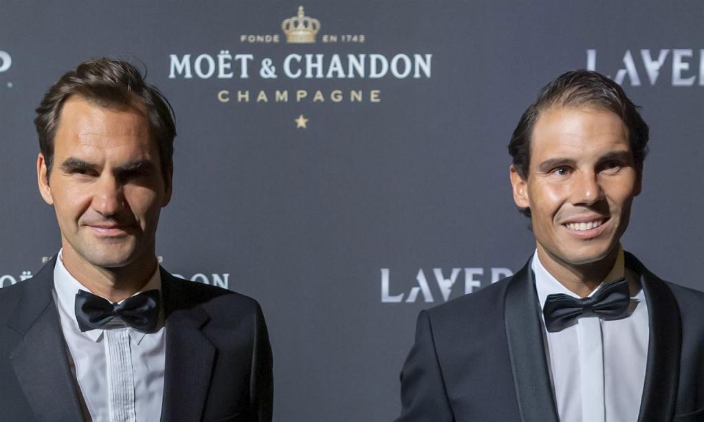 Rafa Nadal e Roger Federer (foto MARTIAL TREZZINI/EPA)