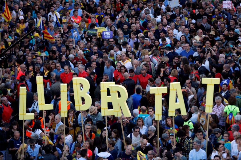 Protestos em Barcelona