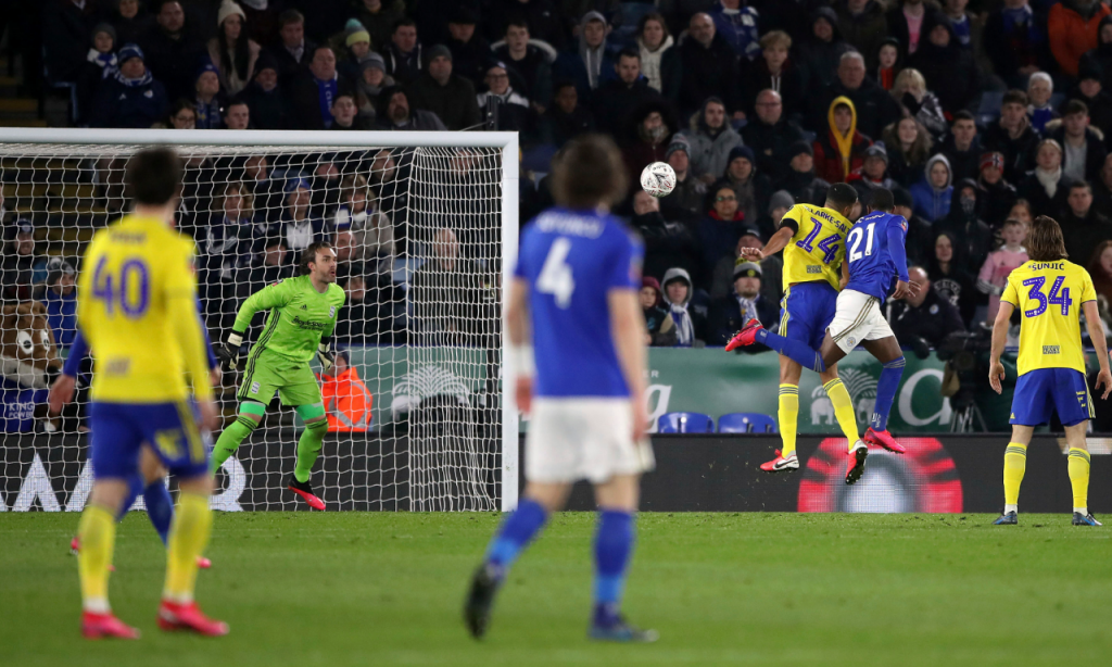 Leicester-Birmingham: Ricardo Pereira marca o golo da vitória (Nick Potts/AP)
