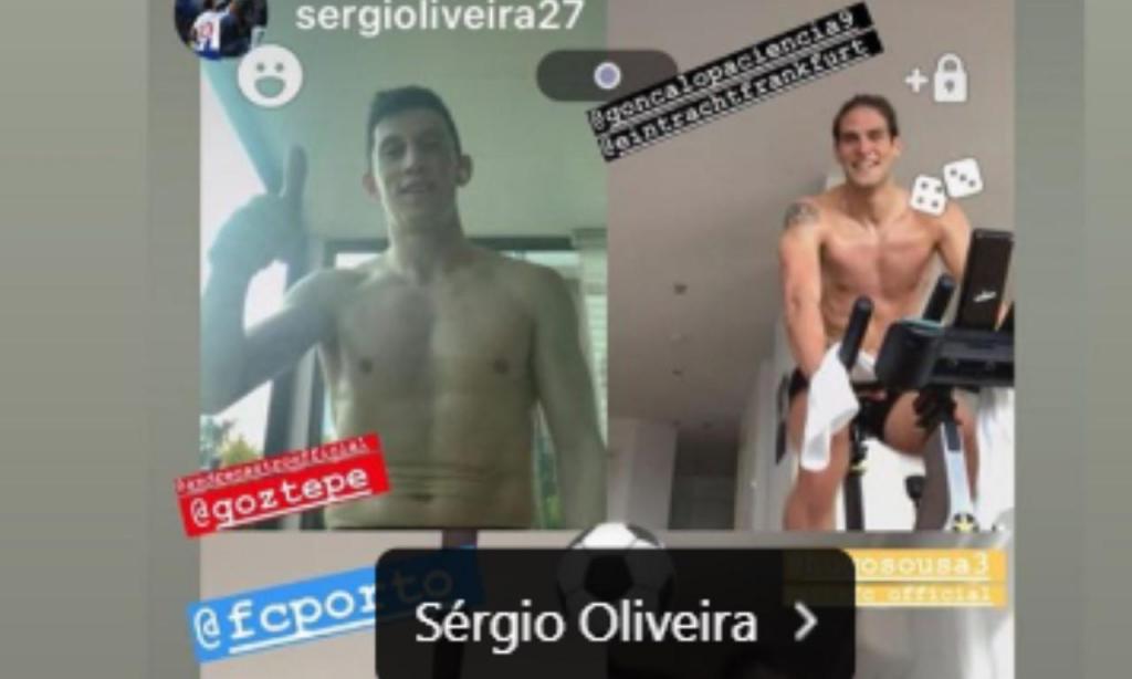 Sérgio Oliveira a treinar com os amigos