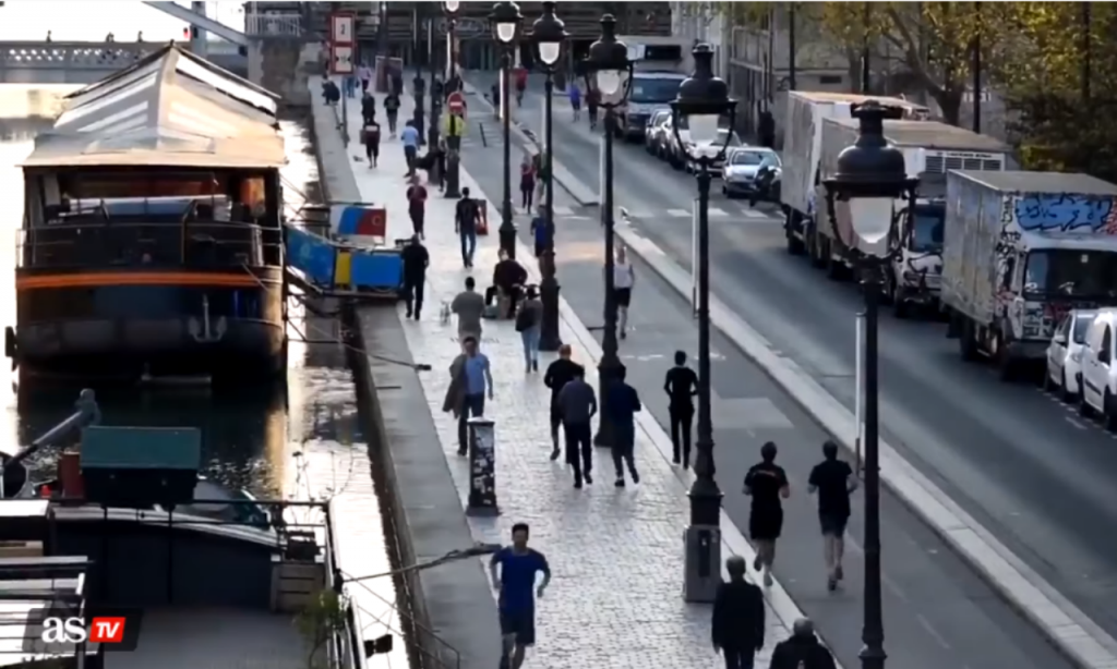 VÍDEO: às 19h01, franceses saem à rua para correrem (youtube)