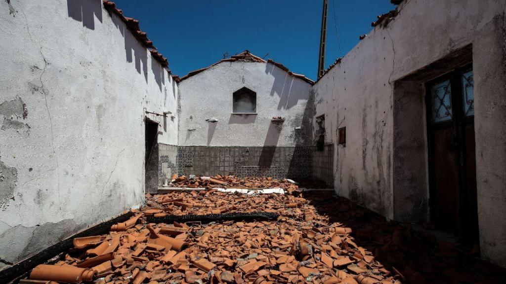 Capela destruída pelos fogos de 2017 em Pedrógão Grande