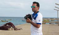 Paulo Cunha Cavaco em Cabo Verde, com a camisola do Amora (arquivo pessoal)