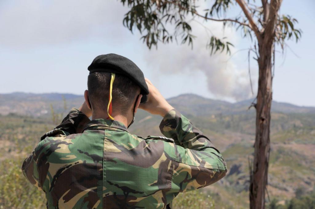 Ação de patrulhamento do Exército de prevenção de incêndios florestais em Abrantes