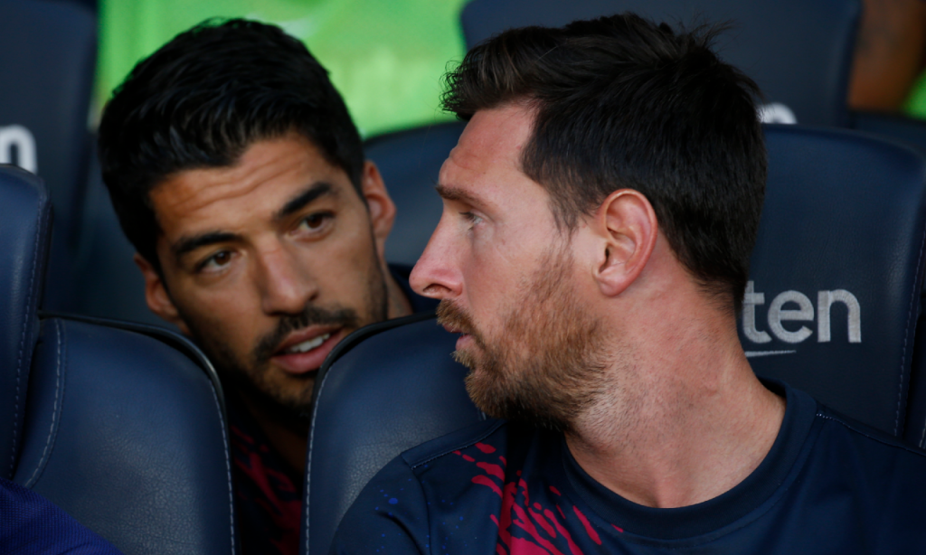 Lionel Messi e Luis Suárez (AP/Joan Monfort)