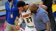 Jamal Murray lesionou-se com gravidade ante os Golden State Warriors (Jeff Chiu/AP)