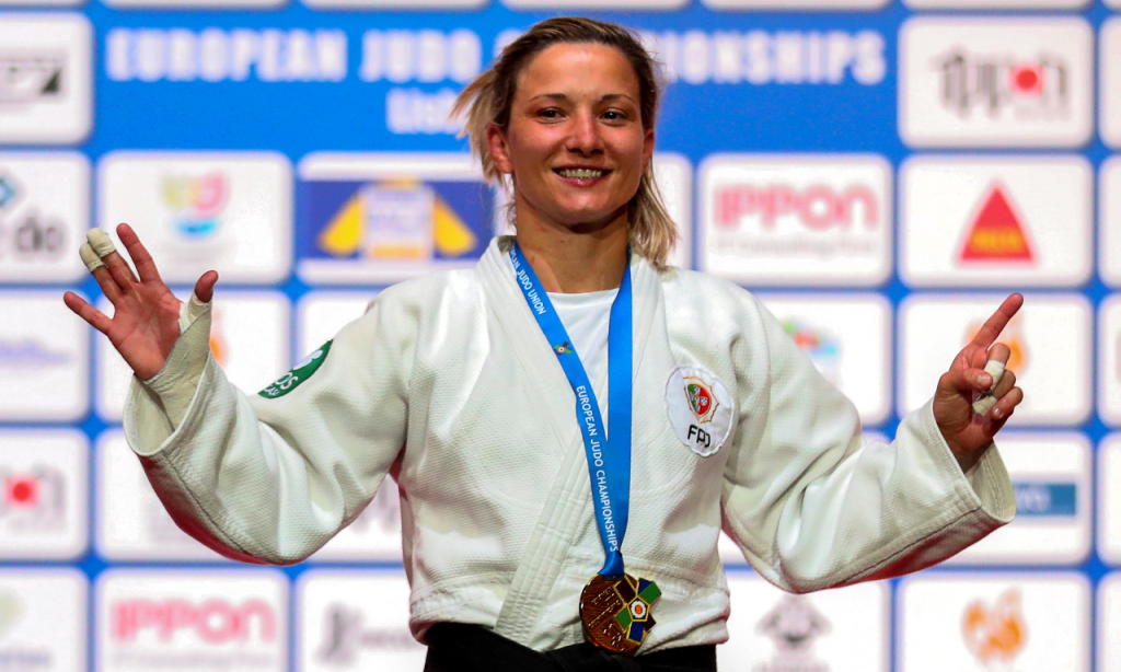 Telma Monteiro conquista medalha de ouro nos Europeus de judo 2021, em Lisboa (Nuno Veiga/EPA)