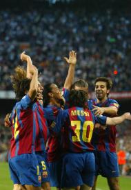 Primeiro golo de Messi pelo Barcelona (AP Photo/Bernat Armangue)