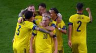 Emil Forsberg fez o 1-1 no Suécia-Ucrânia (Andy Buchanan/EPA)