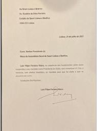 Carta de Luís Filipe Vieira