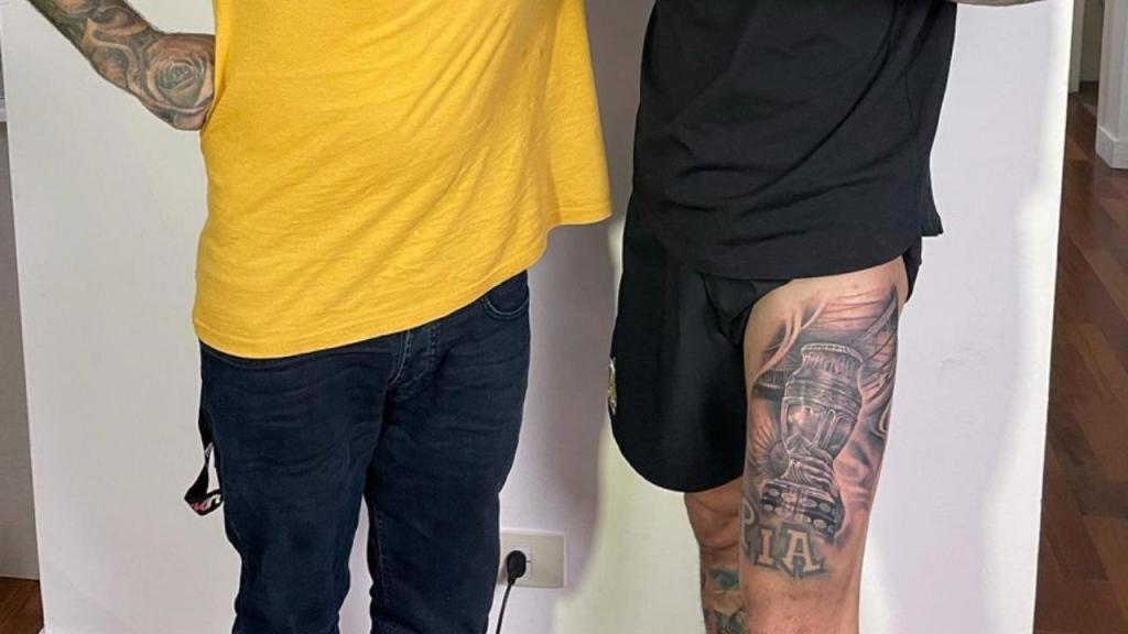 Di Maria tatuou Copa América na perna que decidiu a final (instagram)