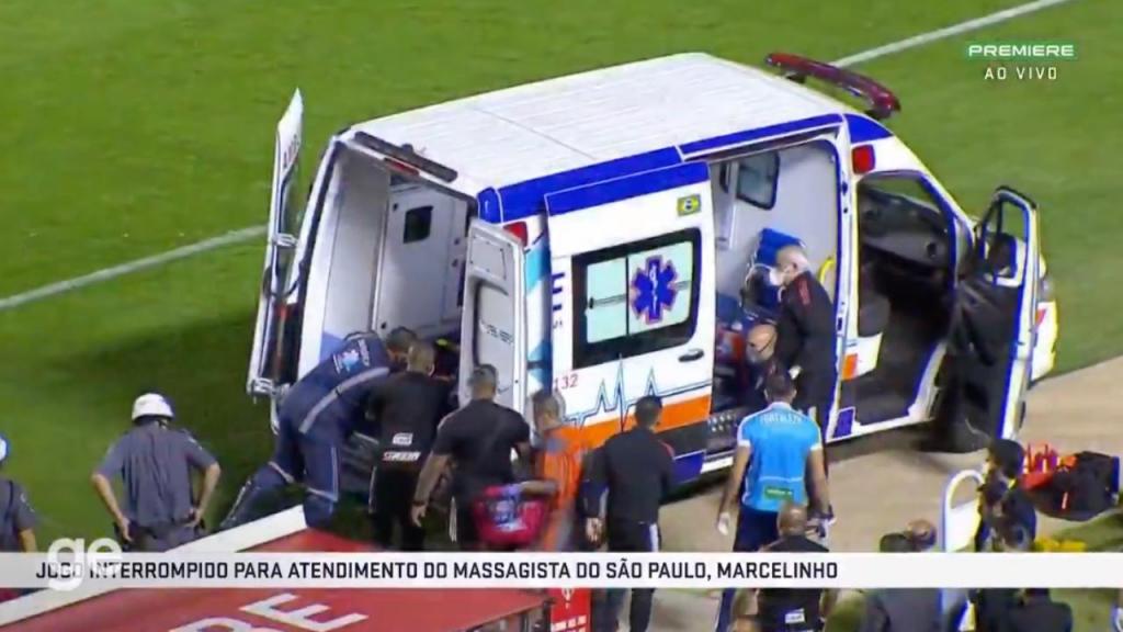 Massagista do São Paulo sente-se mal e é levado para o hospital (twitter)
