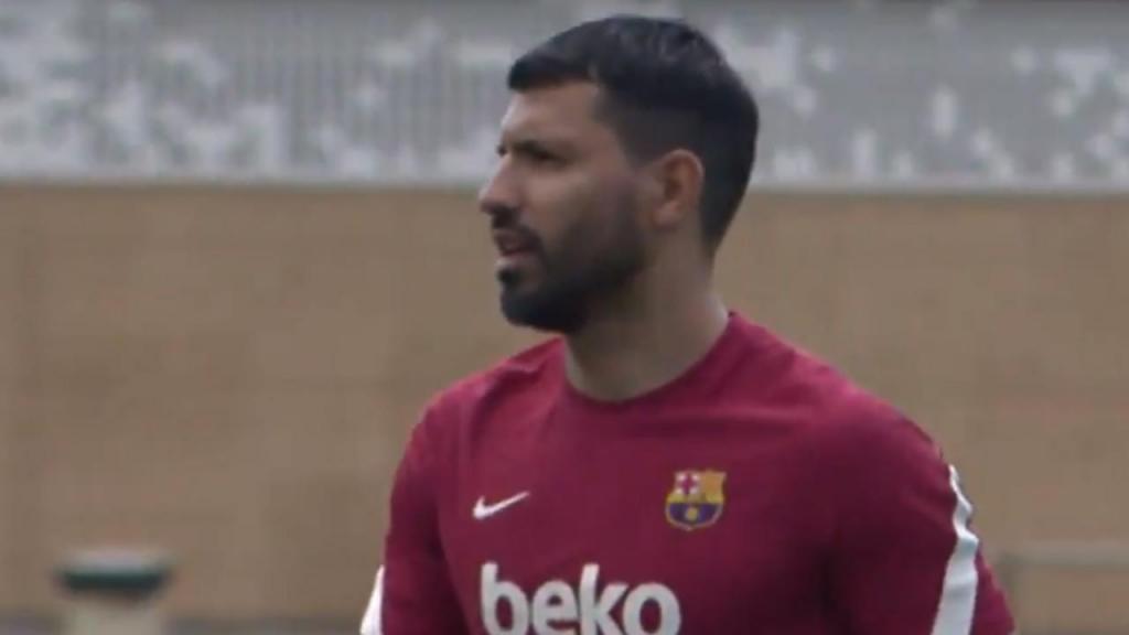 Kun Aguero já treina no Barça