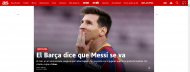 Reação da imprensa internacional à saída de Messi do Barcelona