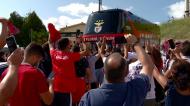 Benfica recebido em clima de euforia ao estádio do Moreirense