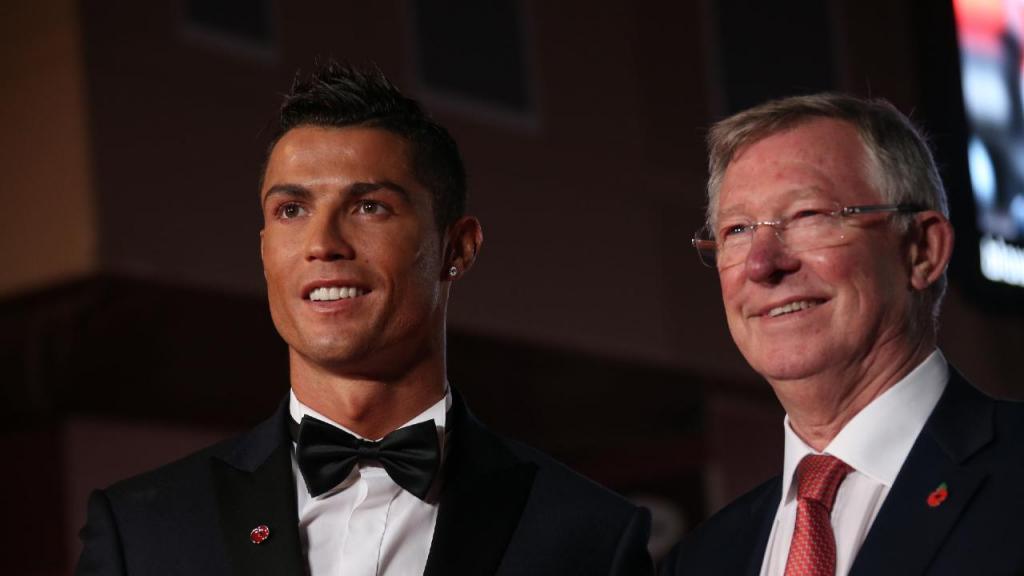 Cristiano Ronaldo e Sir Alex Ferguson (foto Joel Ryan/Invision/AP)