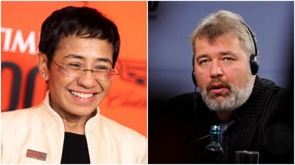 Nobel da Paz 2021: Maria Ressa, das Filipinas, e Dmitry Muratov, da Rússia (AP)
