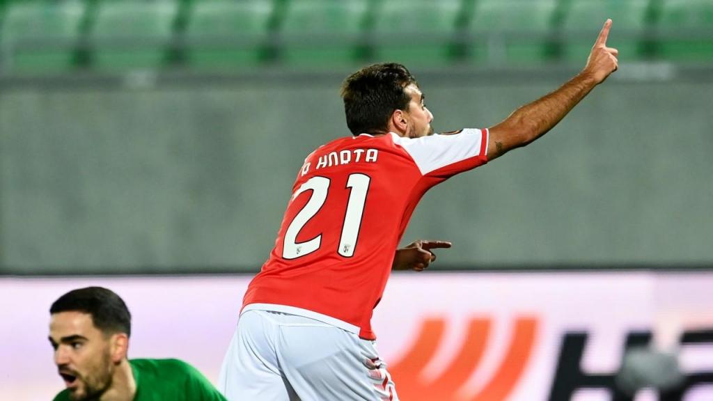 Ricardo Horta abriu o marcador no Ludogorets-Sp. Braga (Vassil Donev/EPA)