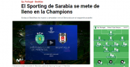 Sporting-Besiktas, 4-0: «Sporting de Sarabia entra totalmente na Liga dos Campeões» [Marca]
