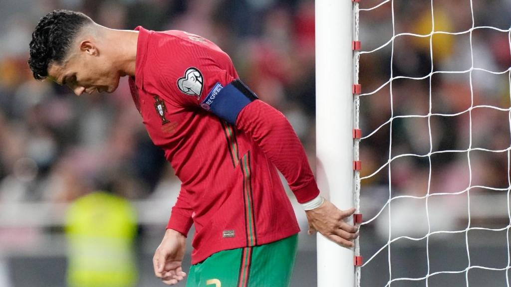 A desilusão de Cristiano Ronaldo após o Portugal-Sérvia (AP)