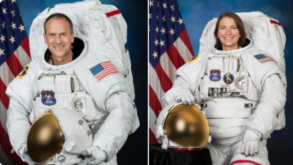 Astronautas Thomas Marshburn e Kayla Barron 