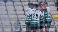 Jogadores do Sporting festejam o golo de Nuno Santos contra o Gil Vicente (Manuel Fernando Araújo/LUSA)