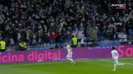 A dupla do costume: Benzema e Vinícius Jr. dão vantagem ao Real Madrid