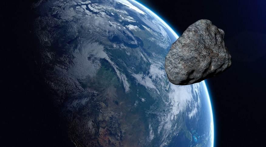 Ilustração de asteroide próximo à Terra