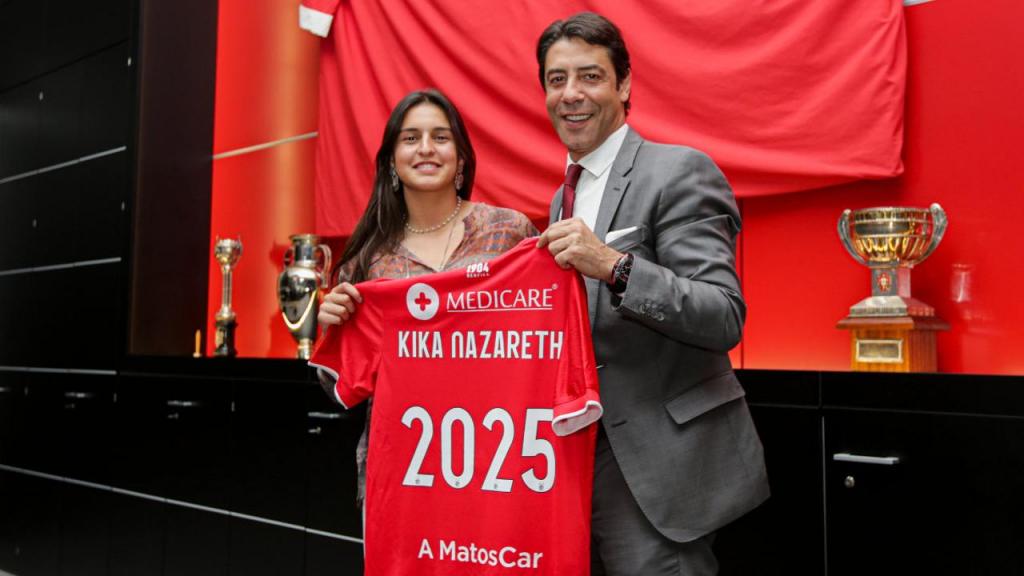 Kika Nazareth e Rui Costa (site/Benfica)